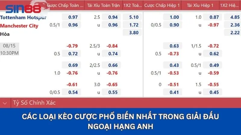 Soi Kèo Ngoại Hạng Anh: Kèo Cược Hấp Dẫn Nhất Hiện Nay 14 Các loại kèo cược phổ biến nhất trong giải đấu ngoại hạng Anh